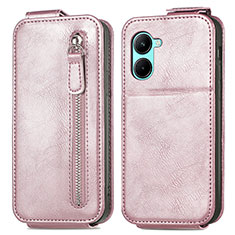 Funda de Cuero Flip para Realme C33 Oro Rosa