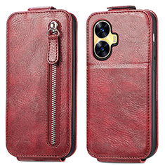 Funda de Cuero Flip para Realme C55 Rojo