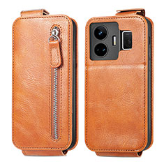 Funda de Cuero Flip para Realme GT3 5G Marron