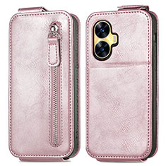 Funda de Cuero Flip para Realme Narzo N55 Oro Rosa