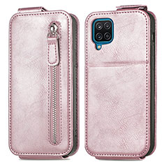 Funda de Cuero Flip para Samsung Galaxy A12 5G Oro Rosa