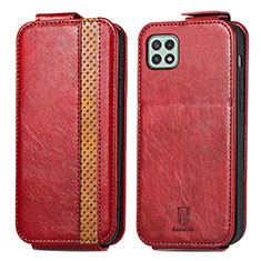 Funda de Cuero Flip para Samsung Galaxy A22 5G Rojo