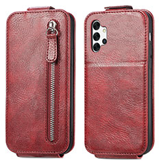 Funda de Cuero Flip para Samsung Galaxy A32 4G Rojo