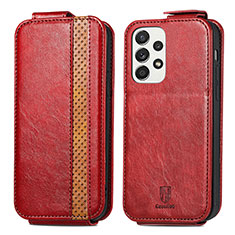 Funda de Cuero Flip para Samsung Galaxy A33 5G Rojo