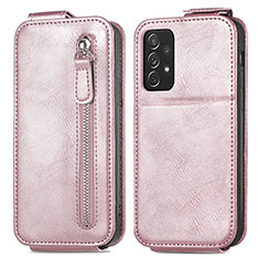 Funda de Cuero Flip para Samsung Galaxy A72 4G Oro Rosa