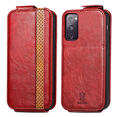 Funda de Cuero Flip para Samsung Galaxy S20 FE 4G Rojo