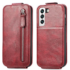 Funda de Cuero Flip para Samsung Galaxy S21 5G Rojo