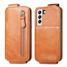 Funda de Cuero Flip para Samsung Galaxy S22 Plus 5G Marron