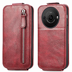 Funda de Cuero Flip para Sharp Aquos R8 Pro Rojo