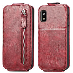 Funda de Cuero Flip para Sharp Aquos wish3 Rojo