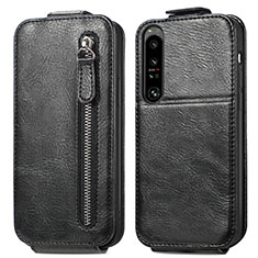 Funda de Cuero Flip para Sony Xperia 1 IV Negro