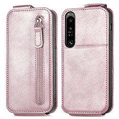 Funda de Cuero Flip para Sony Xperia 1 IV Oro Rosa