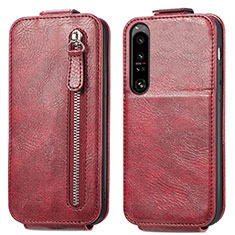 Funda de Cuero Flip para Sony Xperia 1 IV SO-51C Rojo