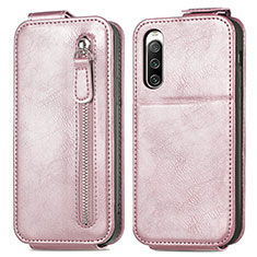 Funda de Cuero Flip para Sony Xperia 10 IV Oro Rosa