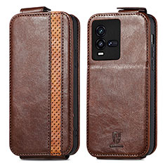 Funda de Cuero Flip para Vivo iQOO 9T 5G Marron