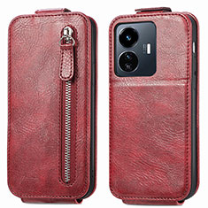 Funda de Cuero Flip para Vivo iQOO Z6 Lite 5G Rojo