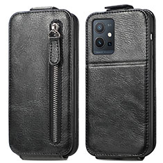 Funda de Cuero Flip para Vivo T1 5G India Negro