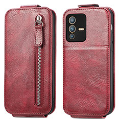 Funda de Cuero Flip para Vivo V23 5G Rojo