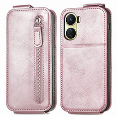 Funda de Cuero Flip para Vivo Y02S Oro Rosa