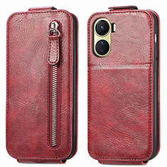 Funda de Cuero Flip para Vivo Y02S Rojo