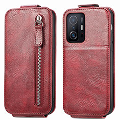 Funda de Cuero Flip para Xiaomi Mi 11T 5G Rojo