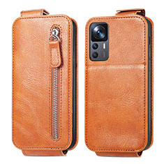 Funda de Cuero Flip para Xiaomi Mi 12T 5G Marron