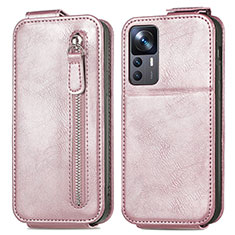 Funda de Cuero Flip para Xiaomi Mi 12T Pro 5G Oro Rosa