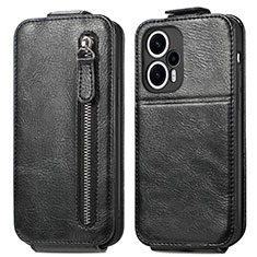 Funda de Cuero Flip para Xiaomi Poco F5 5G Negro