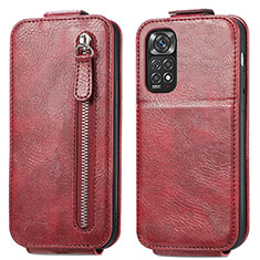 Funda de Cuero Flip para Xiaomi Redmi Note 11 4G (2022) Rojo