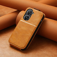 Funda de Cuero Flip S01D para Asus Zenfone 9 Marron