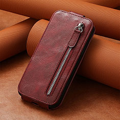 Funda de Cuero Flip S01D para Huawei Enjoy 50 Rojo