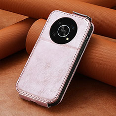 Funda de Cuero Flip S01D para Huawei Honor Magic4 Lite 5G Oro Rosa