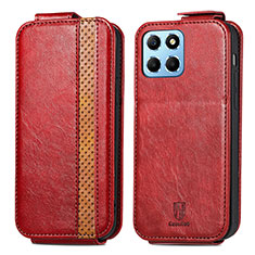 Funda de Cuero Flip S01D para Huawei Honor X6 5G Rojo