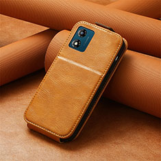 Funda de Cuero Flip S01D para Motorola Moto E13 Marron