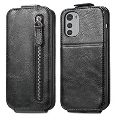 Funda de Cuero Flip S01D para Motorola Moto E32s Negro