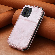 Funda de Cuero Flip S01D para Motorola Moto Edge 40 Pro 5G Oro Rosa