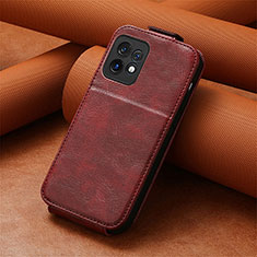 Funda de Cuero Flip S01D para Motorola Moto Edge Plus (2023) 5G Rojo