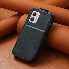 Funda de Cuero Flip S01D para Motorola Moto G53 5G Negro