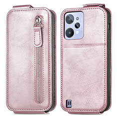 Funda de Cuero Flip S01D para Realme C31 Oro Rosa