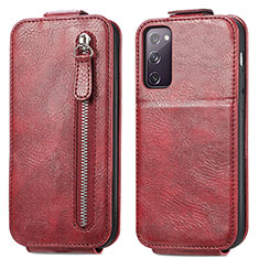 Funda de Cuero Flip S01D para Samsung Galaxy S20 FE 4G Rojo