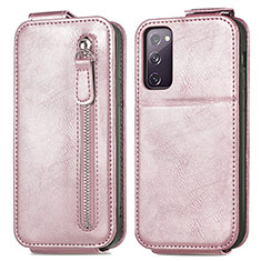 Funda de Cuero Flip S01D para Samsung Galaxy S20 Lite 5G Oro Rosa