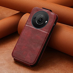 Funda de Cuero Flip S01D para Sharp Aquos R8 Pro Rojo