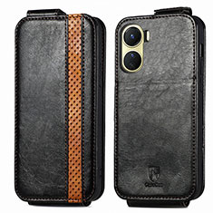 Funda de Cuero Flip S01D para Vivo Y02S Negro