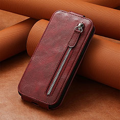 Funda de Cuero Flip S01D para Xiaomi Redmi 12C 4G Rojo