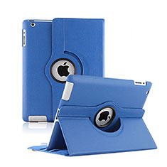 Funda de Cuero Giratoria con Soporte para Apple iPad 2 Azul