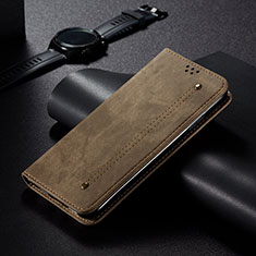 Funda de pano Cartera con Soporte B01S para Huawei Mate 60 Pro Caqui