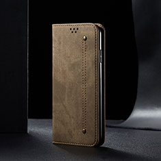 Funda de pano Cartera con Soporte B01S para Samsung Galaxy M12 Caqui