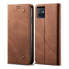 Funda de pano Cartera con Soporte B01S para Vivo iQOO Z6 5G Marron