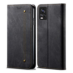 Funda de pano Cartera con Soporte B01S para Vivo V20 (2021) Negro