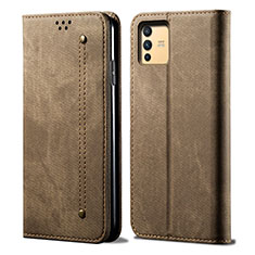 Funda de pano Cartera con Soporte B01S para Vivo V23 Pro 5G Caqui